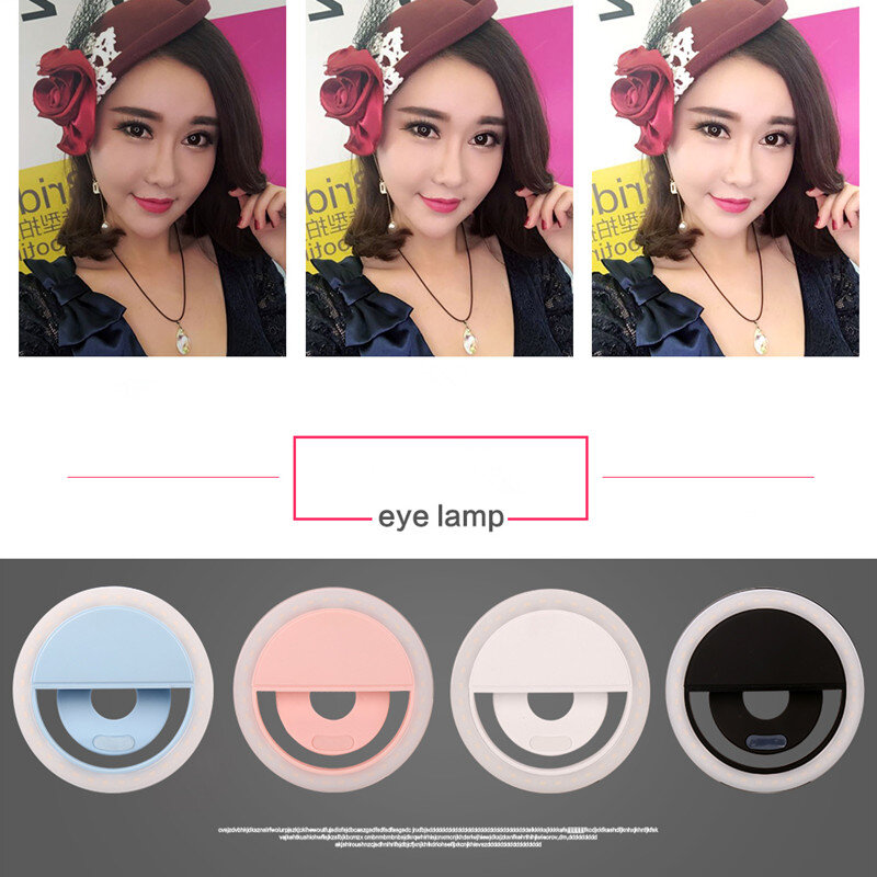 Selfie Fill LED Flash Lens Beauty Fill Light Lamp Novelty Clip USB Rechargeable 36 Leds Smartphone Photo Camera Ring