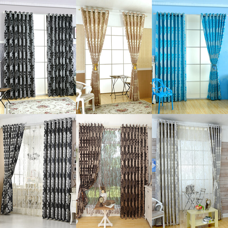 Cortinas de tule 3d estilo rústico estilo rústico p/janelas, portas de cozinha, decoração de casa, conjuntos de cortinas