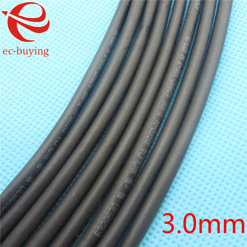 1 M Panas Shrink Tubing Sleeving Heatshrink Cable Hitam Tabung Inner Diameter 3 Mm Kawat Bungkus Kabel Kit