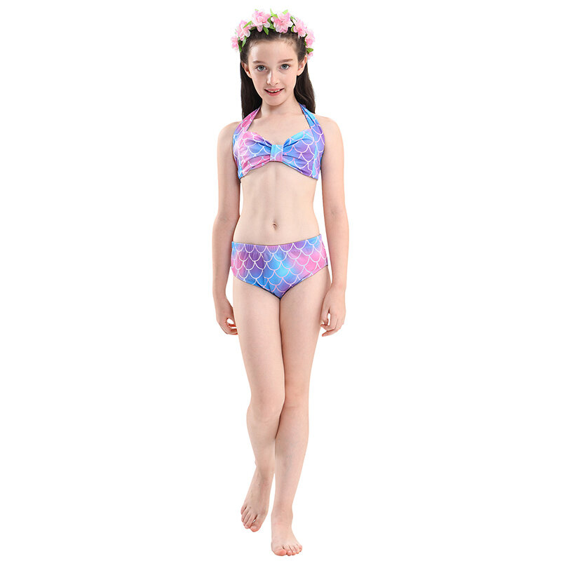 3-12Y costumi a coda di sirena con Monofin Fin Girls Bikini Set Costume da bagno per bambini The Little Tail Mermaid Cosplay Costume