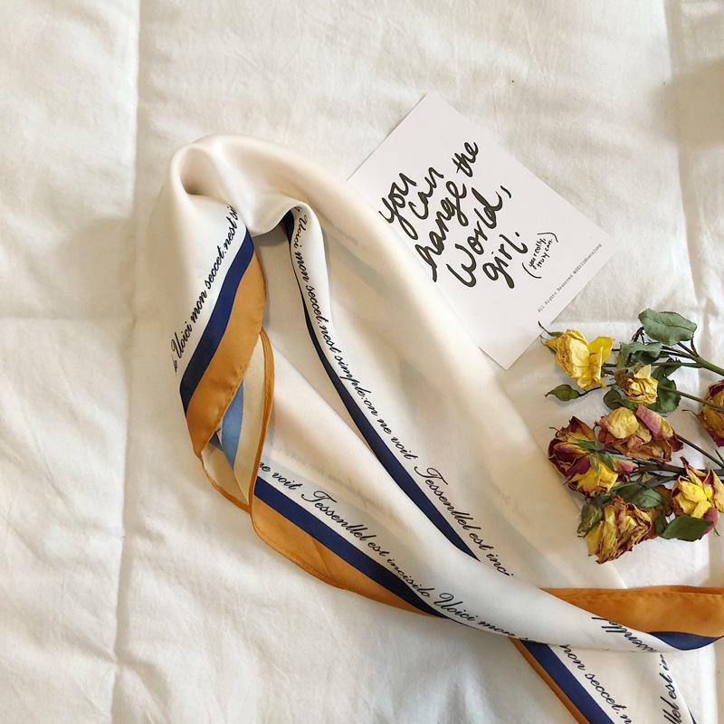 Impresión Hotel camarero azafatas pañuelo anillos mujeres bufanda sensación de seda pelo cuello bufandas cuadrado Oficina