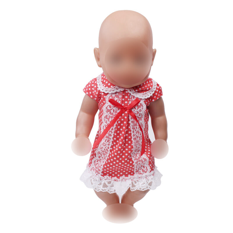 Roupas de boneca de 43 cm, vestido bonito, brinquedos de bebê, menina, adequada para boneca americana de 18 polegadas, presentes para crianças f581