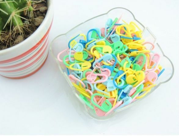 30 peças bordado de plástico para aplicação em crochê artesanato agulha de costura marcadores suporte