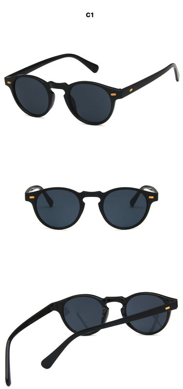 Vintage Round Lense Clear Frame sunglasses Gregory Peck Brand Designer men women Sunglass retro gafas oculos 2019