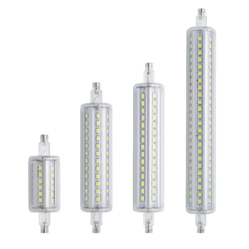 Lâmpada regulável de led r7s, 78mm, 118mm, 135mm, 189mm, smd 2835, 7w, 14w, 20w e 25w, substituição de lâmpada de halogênio