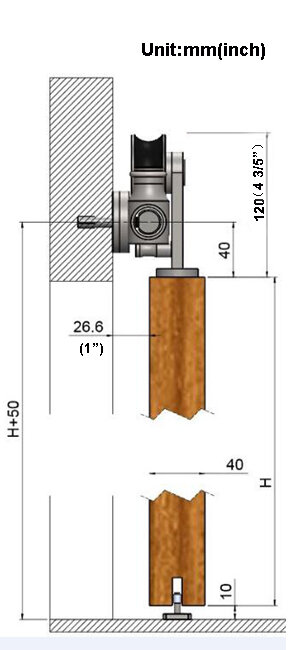 DIYHD, верхнее крепление из нержавеющей стали, двойная головка, двойной ролик, направляющая для двери сарая, для одной/двойной двери