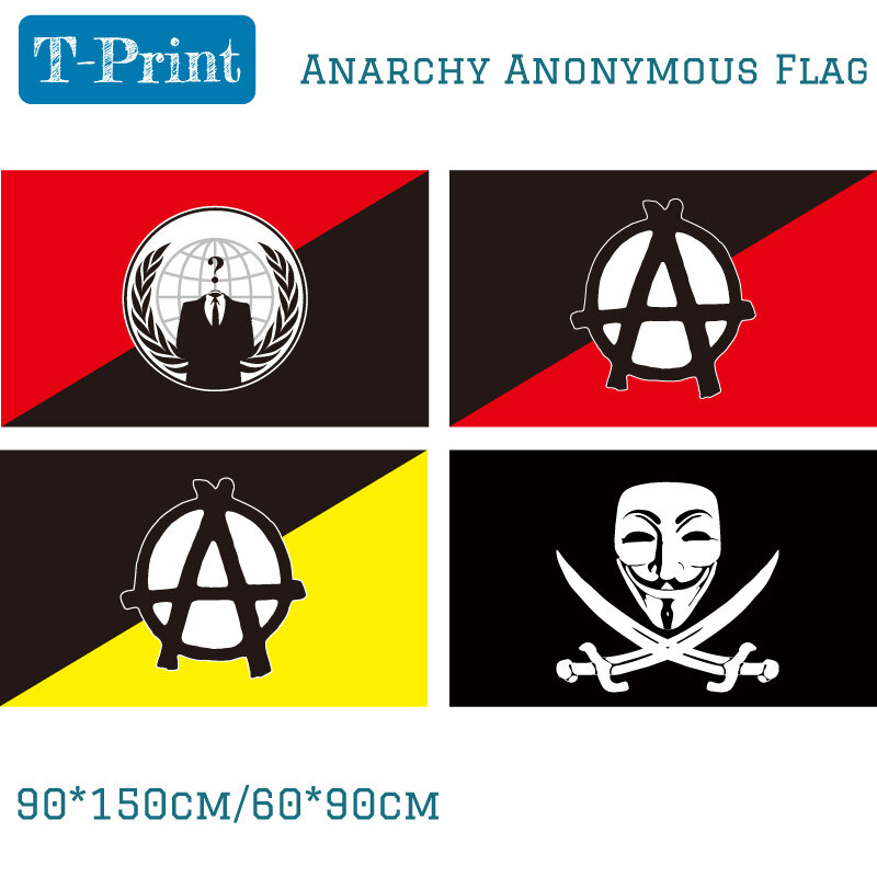 150x90cm 60*90cm Anarchy We Are Anonymous Anarchist Communism Anarcho-capitalism Flag 3x5ft Banner Brass Metal Holes