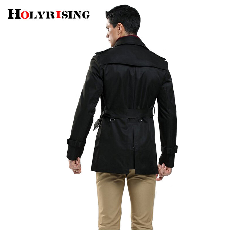 Holyrising capa de trincheira masculina, casaco fino casual streetwear quebra de vento roupas masculinas sobretudo vintage tamanhos 103-5