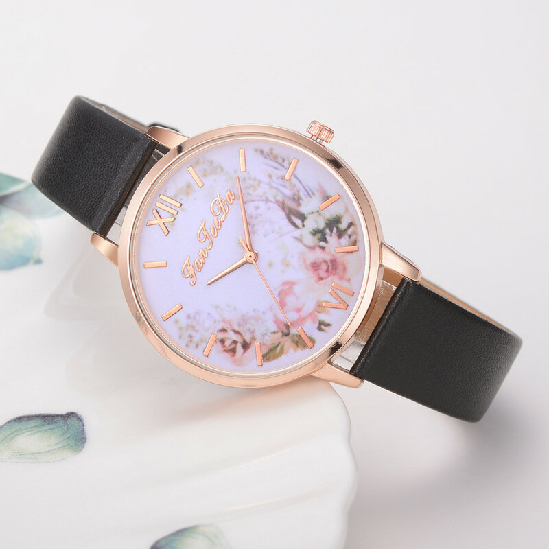 Relojes Para Mujer Часы женские кожаный браслет для часов люкс бренд раз часы женские часы Креативный цветок Баян кол саати * А