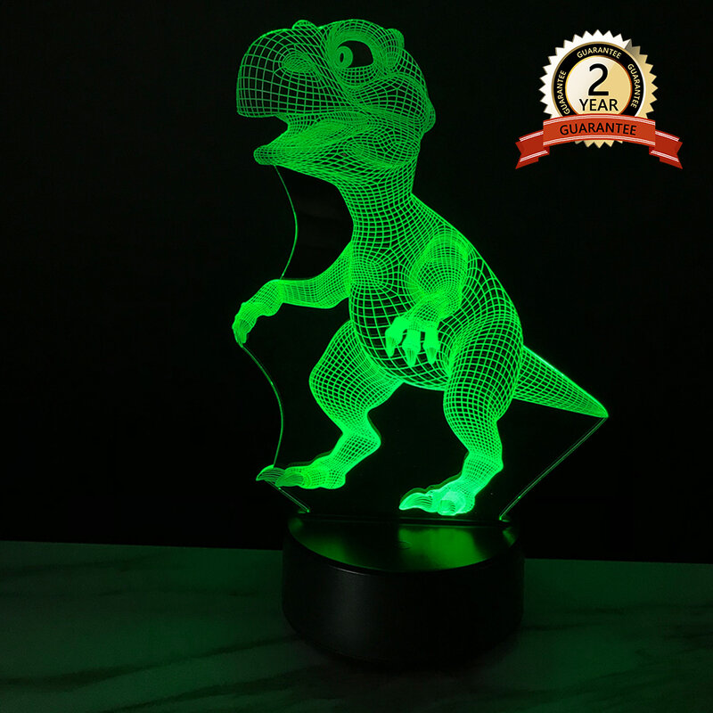 아크릴 3D 야간 조명 LED 야간 조명 7 색 공룡 거실 조명 침실 조명 홈 인테리어 어린이 선물