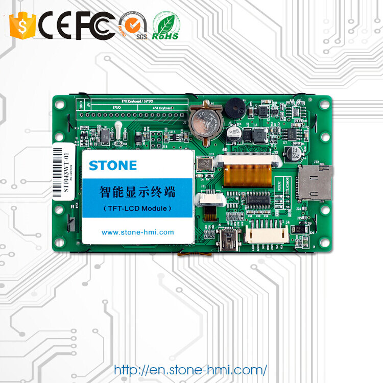 5.0 인치 지능형 LCD 터치 모니터, Euipment 제어 및 디스플레이 용 컨트롤러 + 프로그램 포함