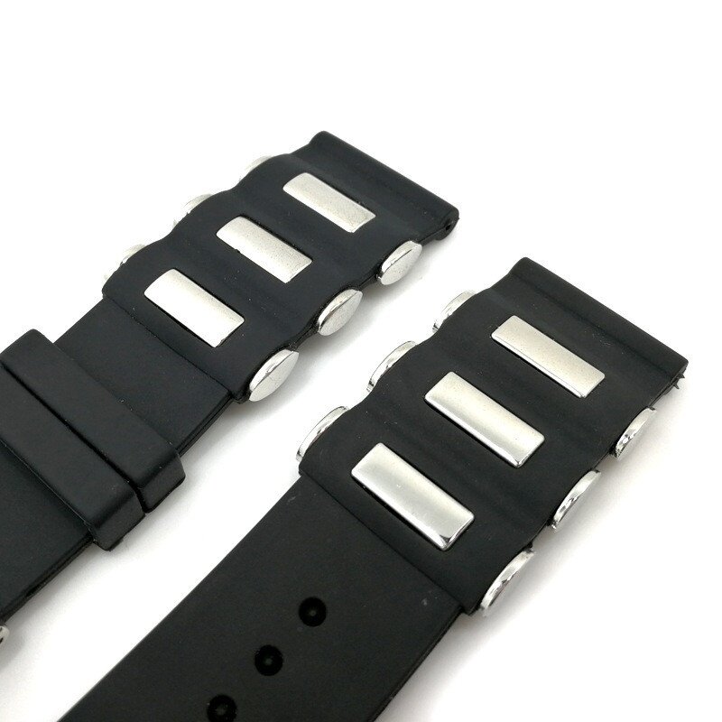 โลหะสีดำนาฬิกาแฟชั่นทั่วไปกีฬาซิลิโคนนาฬิกาสายรัดข้อมือ 20mm 22mm 24mm 26mm watchband เข็มขัด