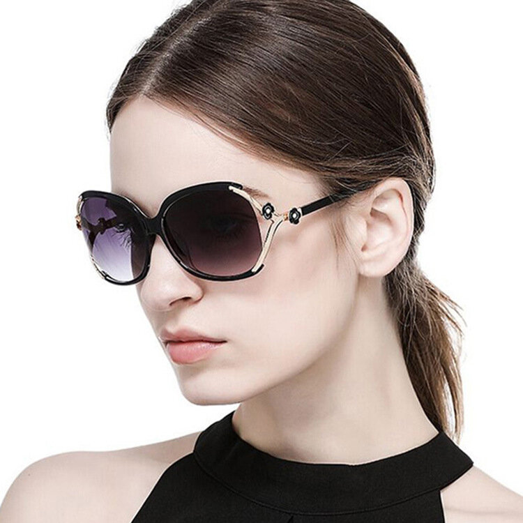 DD Retro Oversized Oval Sunglasses Women Luxury Brand Classic Vintage Camellia Ladies Glasses Shades goggles Oculos UV400