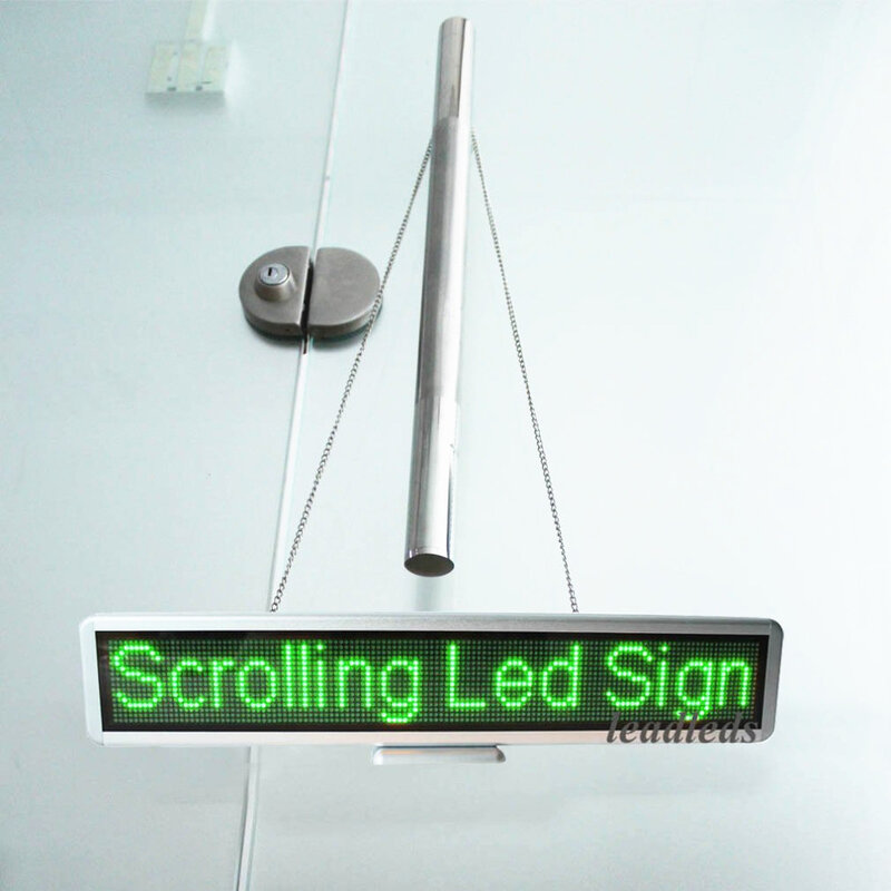 Panneau publicitaire à LED Programmable SMD 56cm, panneau d'affichage à défilement pour bureau, affichage vert 16x128