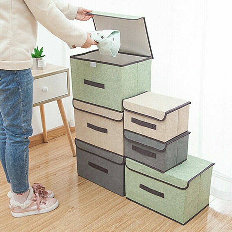 Hause Faltbare Stoff Lagerung Box Cube Kleidung Korb Bin Schränke Tisch Regale Organizer Wäsche Kleidung Bin