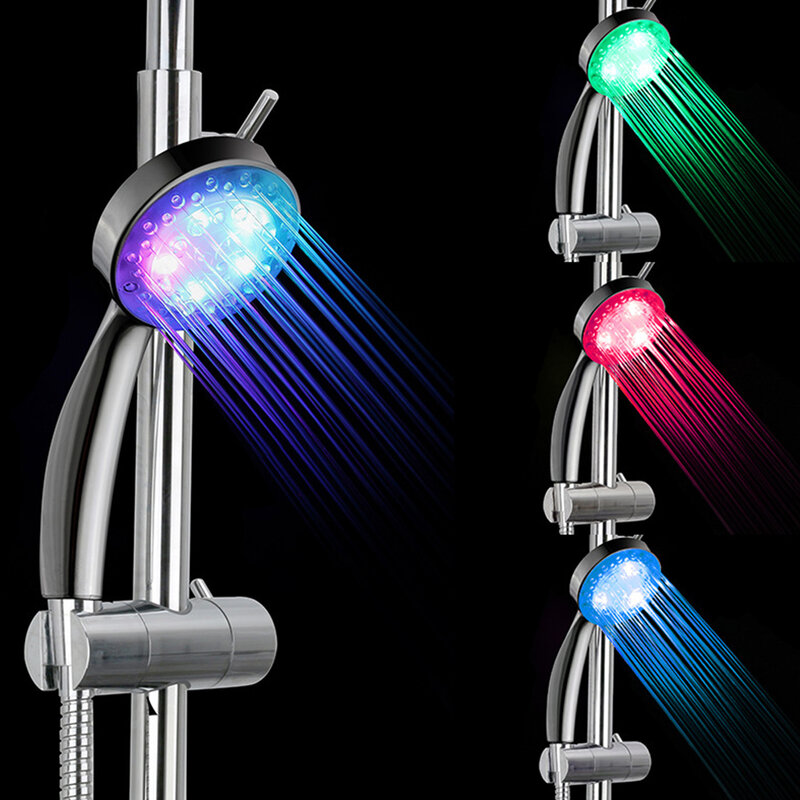 Cabezal de ducha de cascada automático, cabezal de ducha LED sin LED, con cambio de lluvia, 7 colores cabezal ducha para baño cabezal de ducha