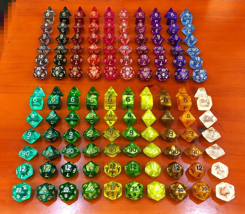 Dados de resina polyhedral, novidade, cores d & d 7 tamanhos, jogos, dados/2016 polhedral