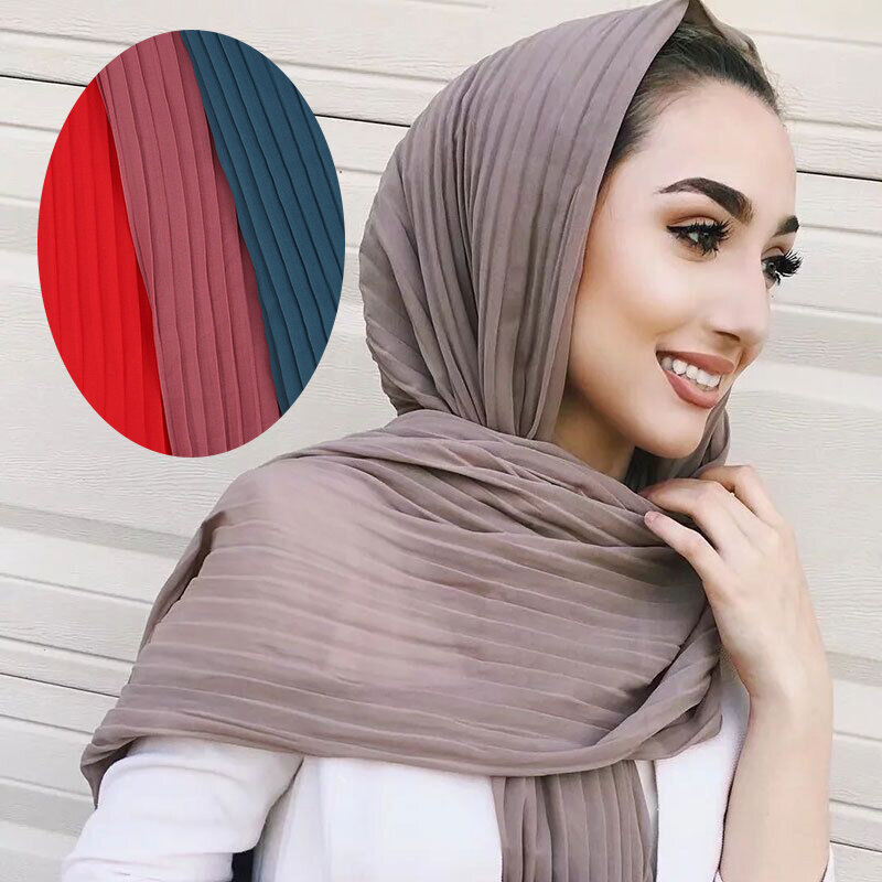 Bufanda Para Mujer Bufandas Hijab Musulmanas Arrugadas 