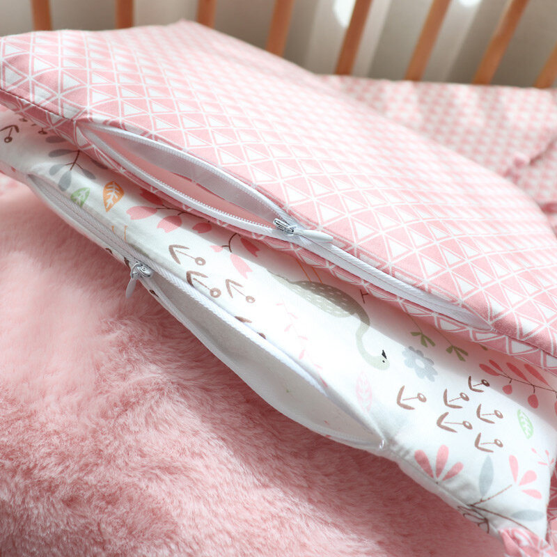 Conjunto de cama do bebê para recém-nascidos de algodão macio berço conjunto de cama com pára-choques para a menina roupa de cama para o miúdo do berçário do bebê decoração feito sob encomenda