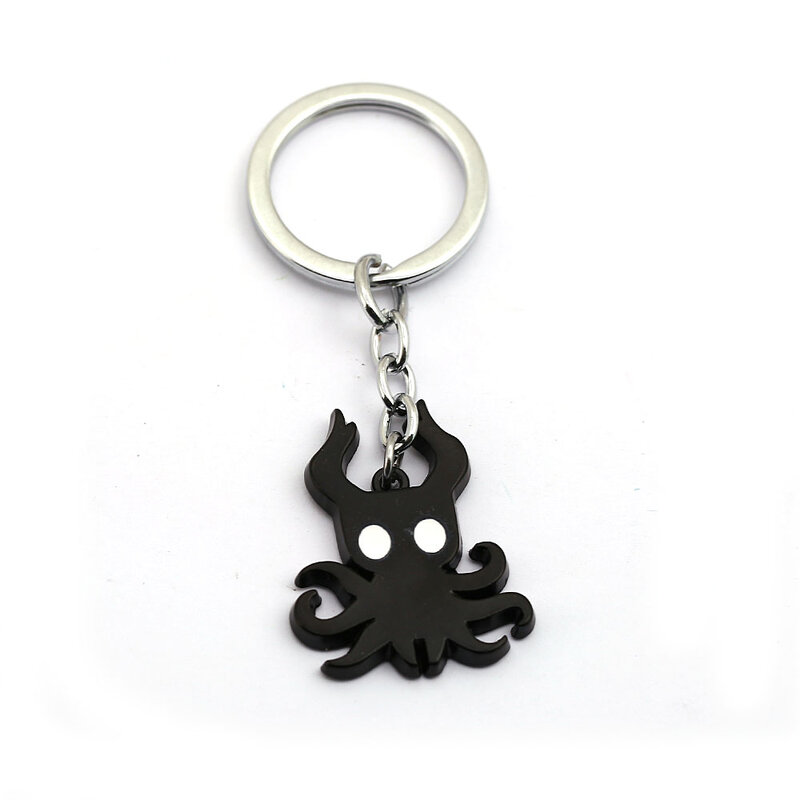 New Game Hollow Knight Keychain Cartoon Metal Octopus Pendant Key Rings Holder Men Women Figure brelok Chaveiro llaveros Trinket