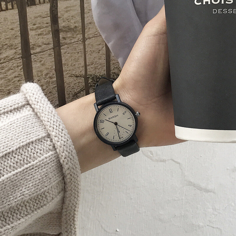 Relógios femininos marca de moda do vintage relógio de quartzo de couro feminino simples mulher relógio casual senhoras relógios de pulso montre feminino