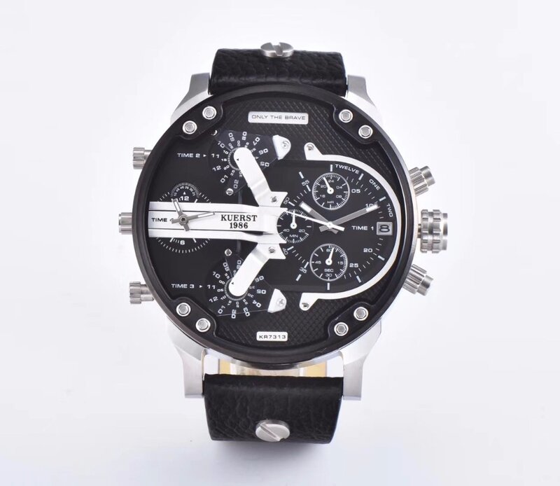 Relógio masculino analógico quartz 2019, vários fusos horários para homens, relógio de pulso casual de luxo