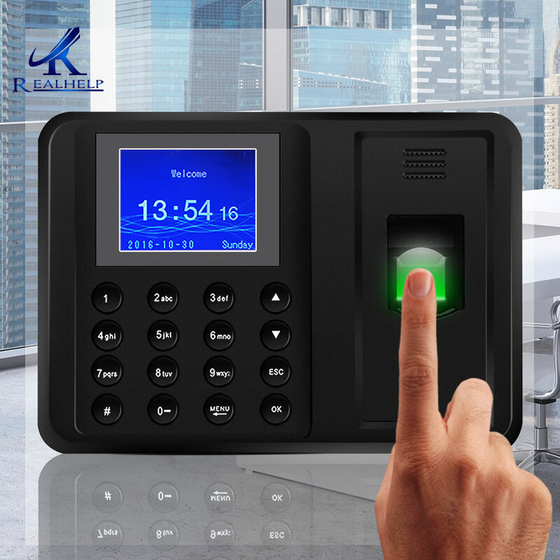 Máquina de escaneo con huella dactilar para registro del tiempo de trabajo, dispositivo de asistencia más barato para 2000 usuarios, TimeTrak