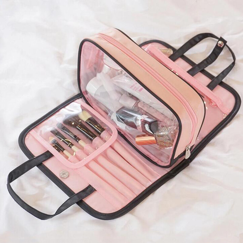 Organizzatore contenitore di stoccaggio grande capacità beauty Case trucco impermeabile portatile cerniera borsa cosmetica borsa da viaggio pacchetto di lavaggio
