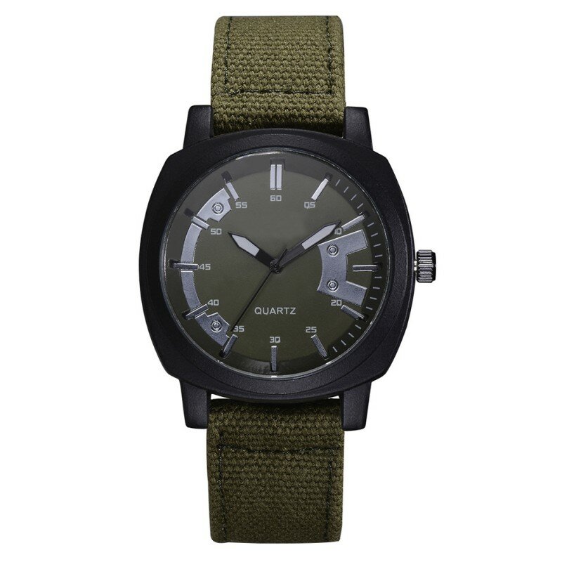 Simples relógio masculino calendário data náilon trançado pulseira relógio de pulso analógico relógio de quartzo militar