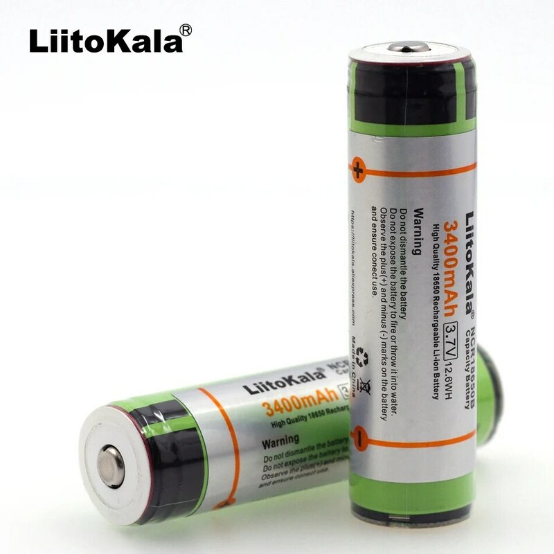 Liitokala-充電式バッテリー,保護オリジナルの新しいバッテリー18650,ncr18650b,3400mah,PCB付き,3.7v,送料無料