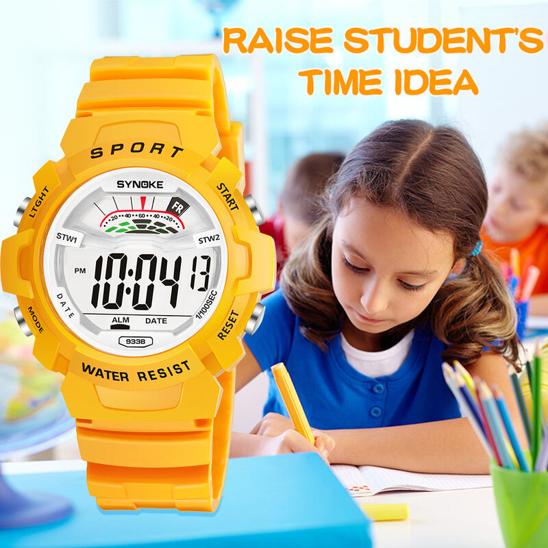 SYNOKE Uhren Kinder Sport Uhr Wasserdichte Schock LED Alarm Elektronische Uhr Junge Mädchen Digital Uhren Für Kinder uhren Geschenk