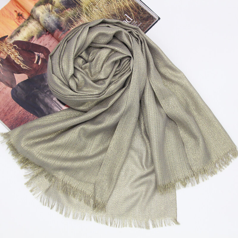 Chales e lenço lurex de algodão feminino, chales hijab, bandana, envoltório tamanho grande ll17117 2
