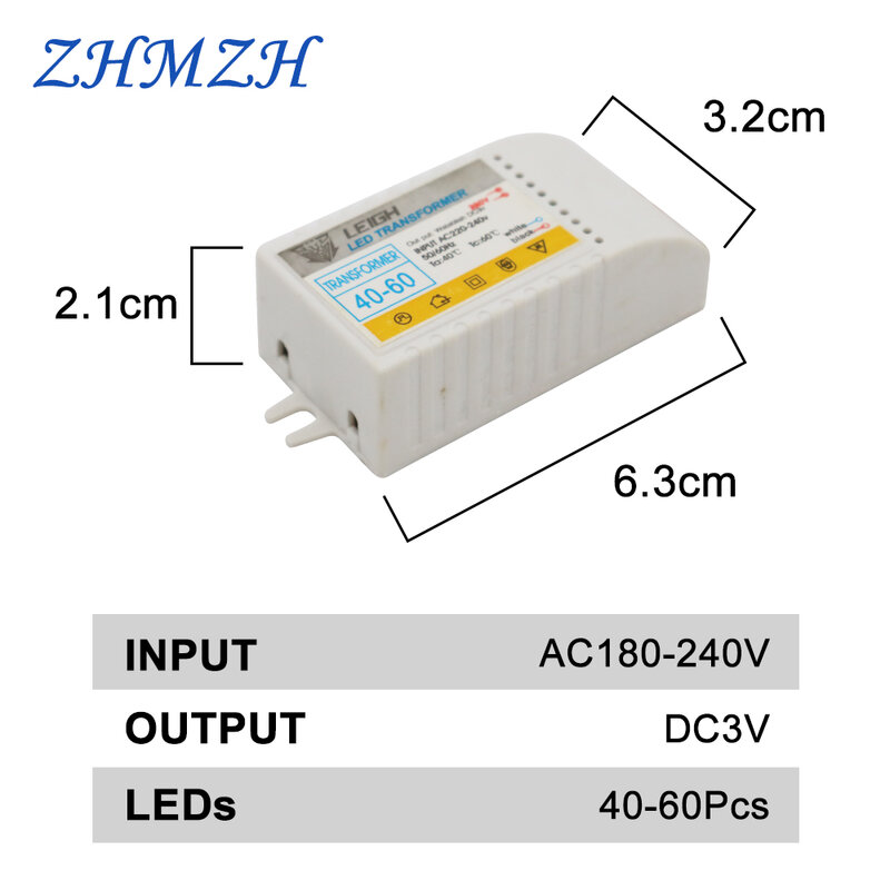 Transformateur électronique LED contrôleur d'alimentation, pilote LED 220V à dc3 V 15mA basse tension pour perle de lampe de chapeau de paille 1-36 pièces