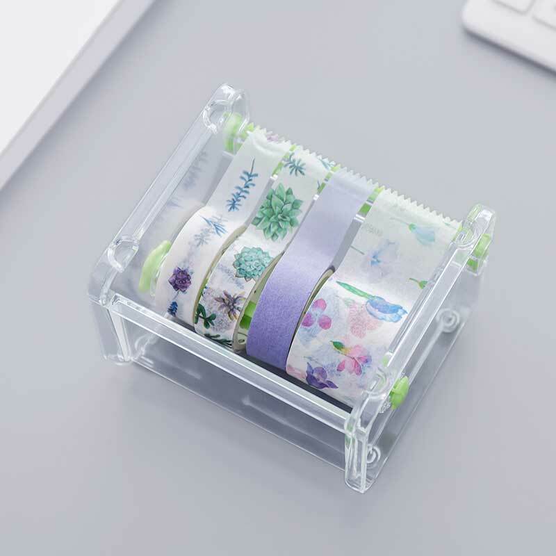 1 Uds papelería japonesa cortador de cinta adhesiva Almacenamiento en cinta Washi cortador organizador escritorio dispensador de cinta de oficina de la escuela suministros