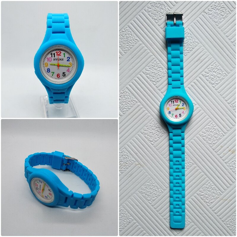 Novo simples casual cor sólida pulseira de silicone relógio das crianças meninas meninos crianças relógios moda feminina quartzo relógios de pulso