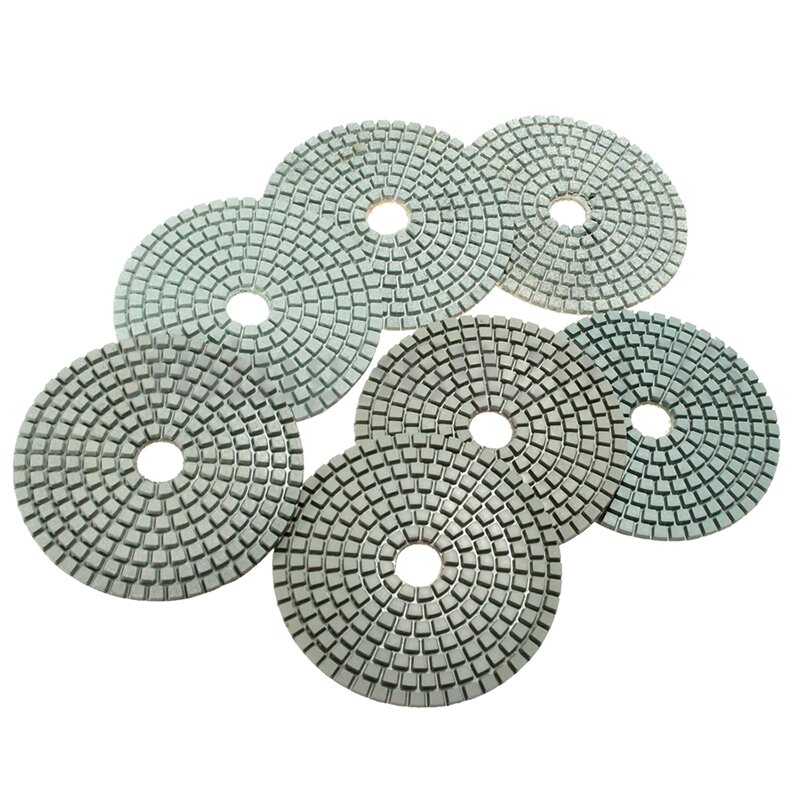 Almofadas de polimento de diamante, 8 peças, 4 polegadas, conjunto molhado/seco para mármore de concreto de pedra de granito