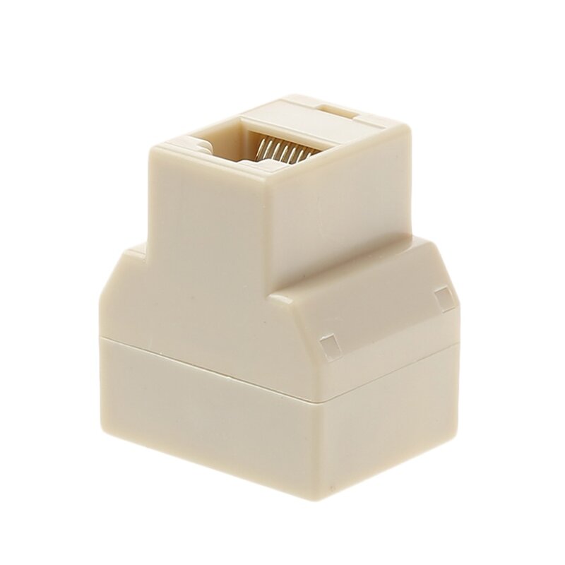3Pcs/set 1 To 2 Way LAN Ethernet Network Cable RJ45 Female Splitter Connector Adapter for Computer White High Quality
