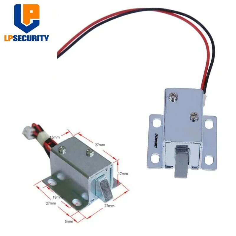 Lpsecurity 10 pçs/lote mini dc 6 v/12 v eletrônico inteligente armário de bloqueio porta gaveta eletroímã