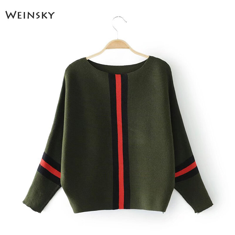 Weinsky-女性用ニットセーター,長袖セーター,ファッショナブルなカジュアルスタイル,冬と秋