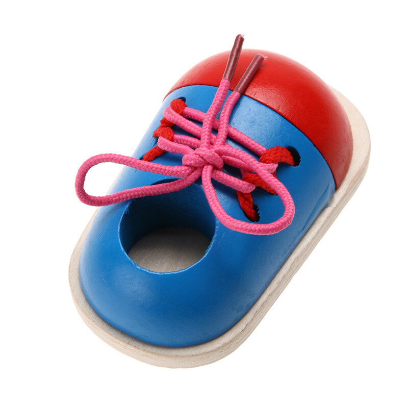 1 шт. детская обучающая игрушка Монтессори детская деревянная игрушка обувь для малышей обувь для раннего развития обучающая головоломка М...
