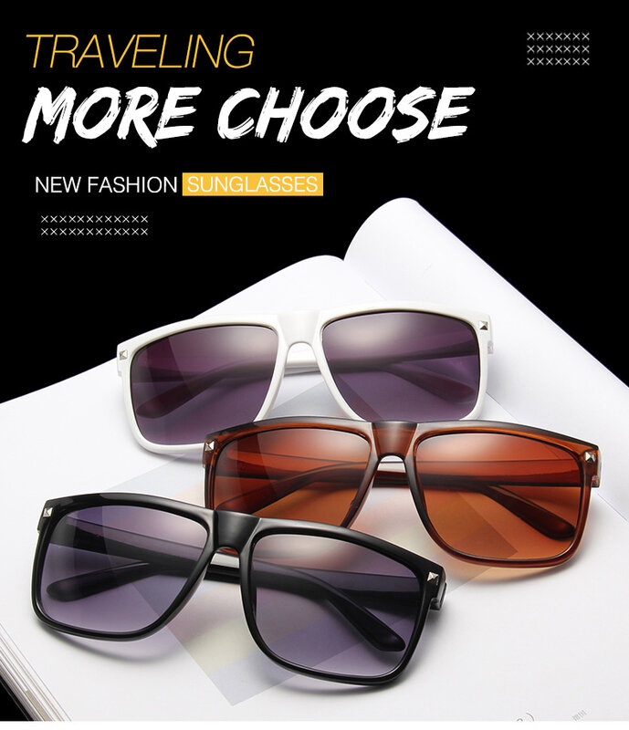 Übergroßen Frauen Sonnenbrille Mode Sonnenbrille Großen Rahmen Winddicht Shades Männer Flache Top Schutzbrillen UV400