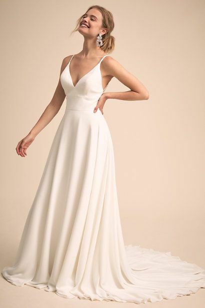 Vestido de novia sencillo y encantador con escote en V, con espalda de encaje, para fiesta de casamiento