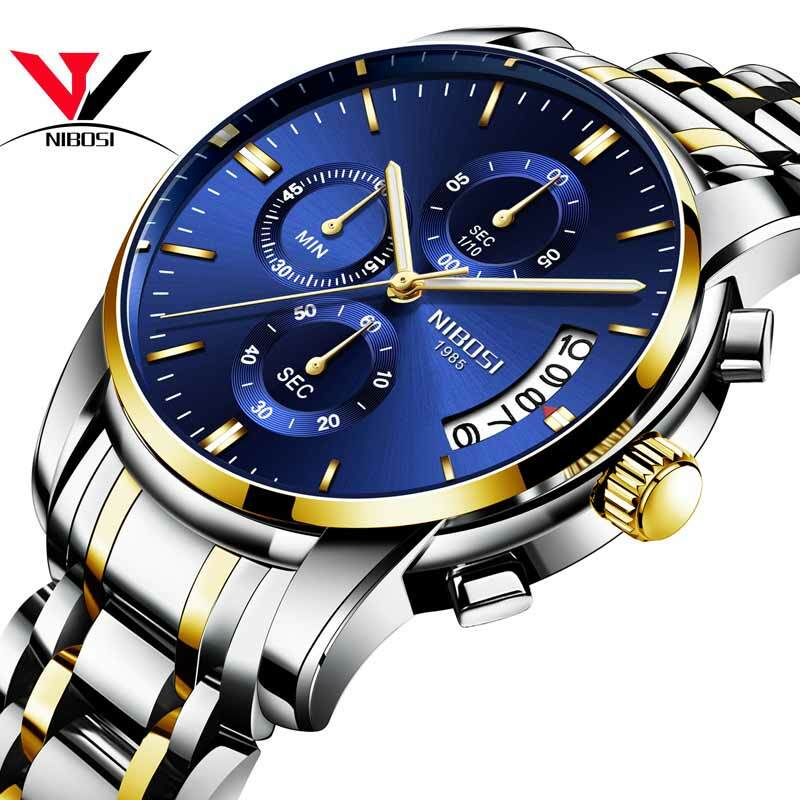 Nibosi Reloj Hombre 2018 Horloge 42Mm Top Merk Luxe Heren Horloges Militaire Leger Waterdicht Met Datum Dress Casual Quartz klok