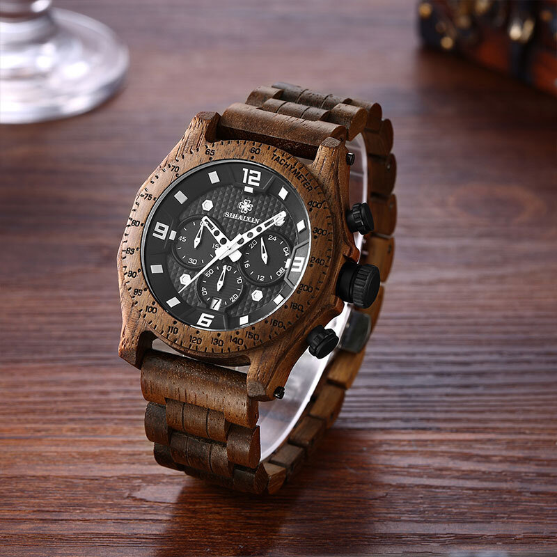 Wood – montre de Sport étanche à Quartz pour homme, marque de luxe, boîtier en acier inoxydable, style militaire, livraison directe, 2019
