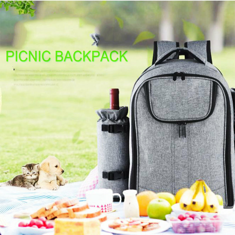 Рюкзак для пикника на открытом воздухе для мужчин и женщин, водонепроницаемая нейлоновая сумка-холодильник для кемпинга и пищевых продукто...