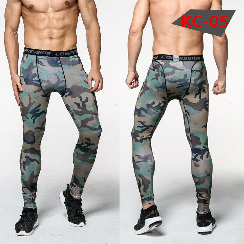 บุรุษ Joggers Camouflage การบีบอัดกางเกง Camo กางเกง Leggings ฟิตเนสกางเกงยี่ห้อ Sweatpants เสื้อผ้า Pantalon