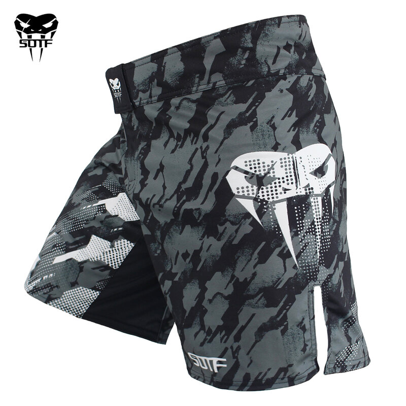 SOTF-pantalones cortos de camuflaje de serpiente para hombres y mujeres, shorts de boxeo geométricos, Tiger, Muay Thai, mma, ropa de lucha, sanda mma