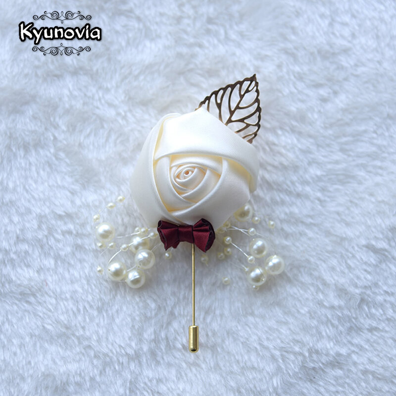 Kyunovia – broche florale de Corsage de bal de mariage, boutonnières de mariage, pour marié marié, FE89
