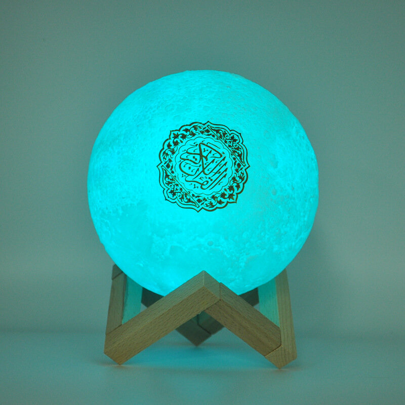 Quran-controle remoto colorido por controle remoto, lâmpada lua, luz noturna para muçulmanos, aprendendo coran, lâmpada touch de lua, com bluetooth sem fio