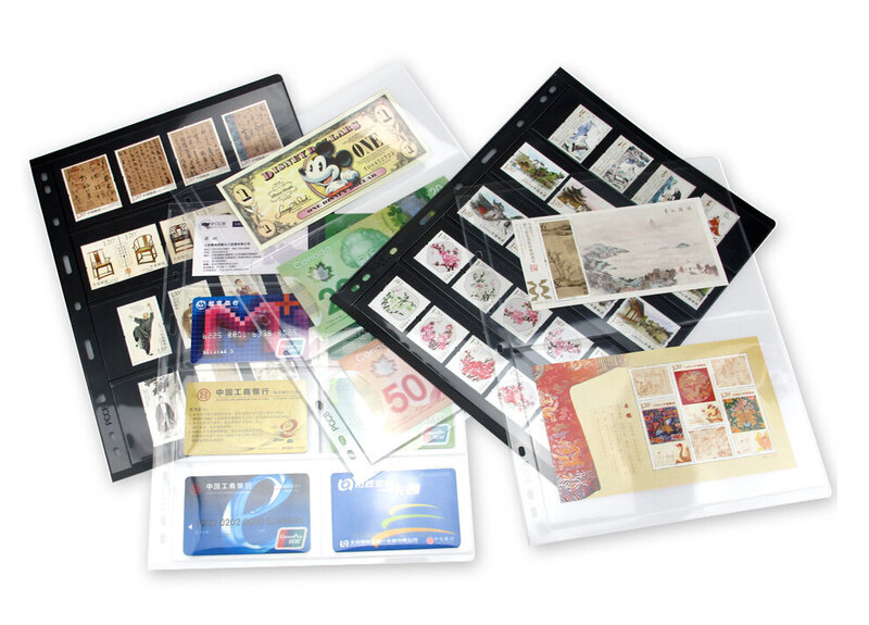 Pages d'albums de timbres avec grille transparente en PVC 10 pièces/lot, feuilles mobiles, pour collectionneurs de timbres, couverture non incluse